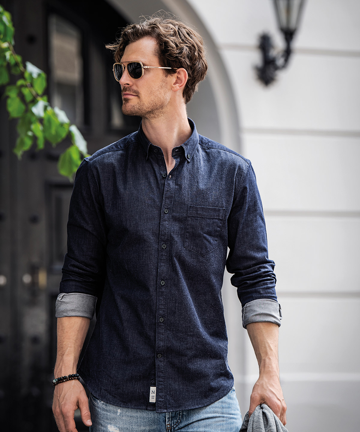 NB65M_LS00_2025.jpg Torrance slim fit - raw and stylish denim shirt - Image 1