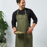 Barley Contrast Stitch Bib Apron