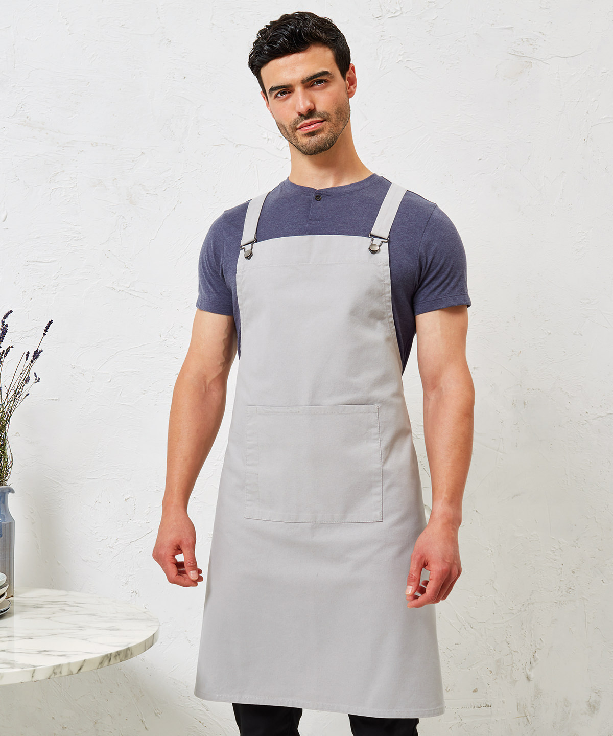 PR129_LS00_2025.jpg Cross back 'barista' bib apron - Image 1