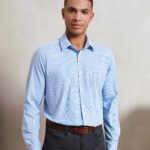 Microcheck (Gingham) long sleeve cotton shirt