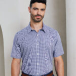Microcheck (Gingham) short sleeve cotton shirt