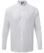 Banded collar grandad long sleeve shirt - Image 2