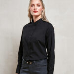 Women's banded collar 'grandad' shirt