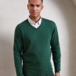 V-neck knitted sweater