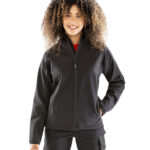 Women's recycled 3-layer printable hooded softshell