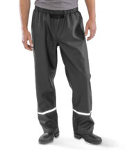 Prism PU waterproof trousers with reflective bands and recycled backing