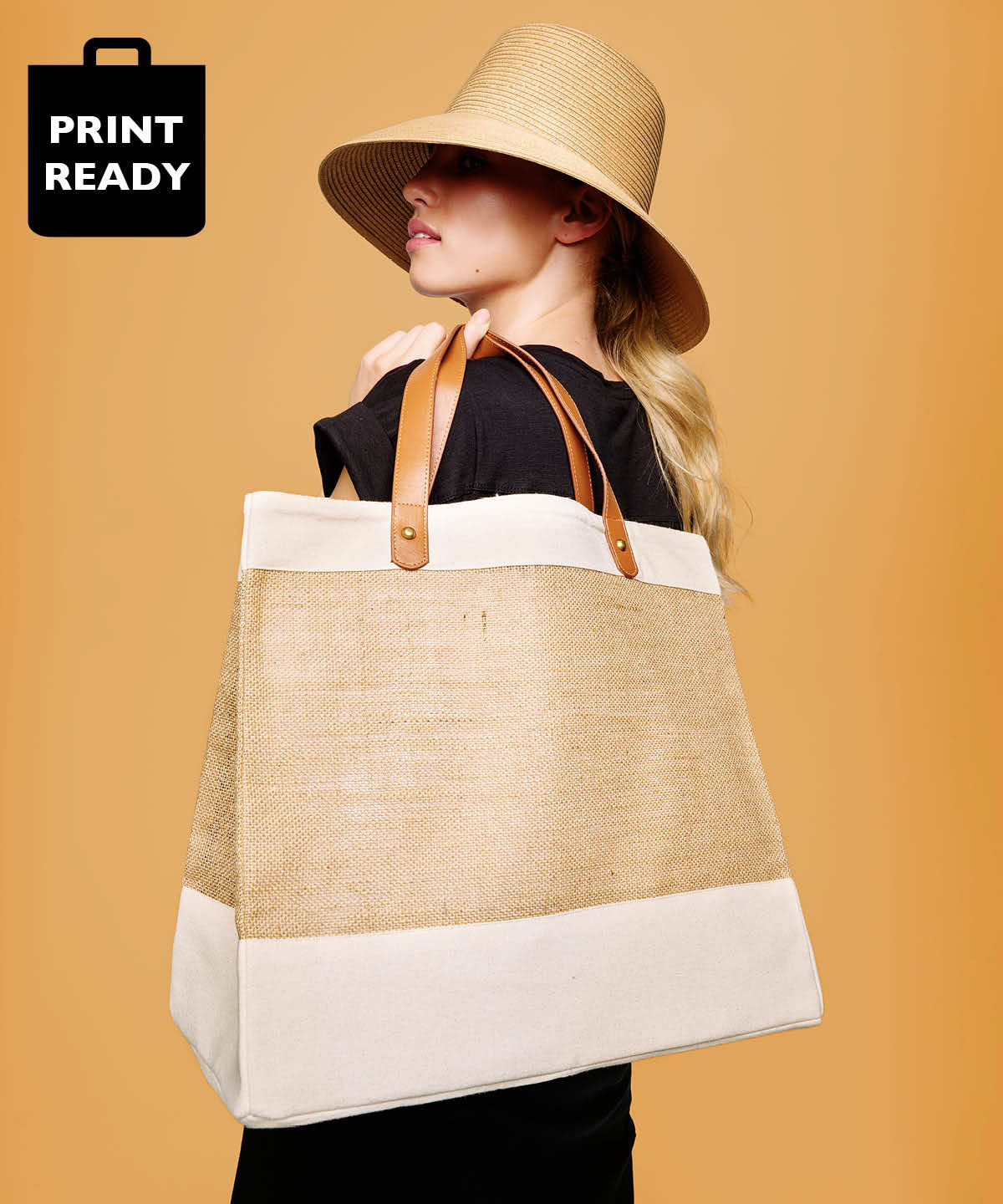 RL250_LS00_2025.jpg Adley jute with faux leather tote - Image 1