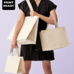 Recycled premium canvas stand-up shopper
