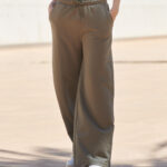 Women's sustainable fashion wide leg joggers