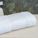 Organic bath sheet with printable border