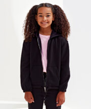 Kids TriDri® recycled cropped oversize full-zip hoodie