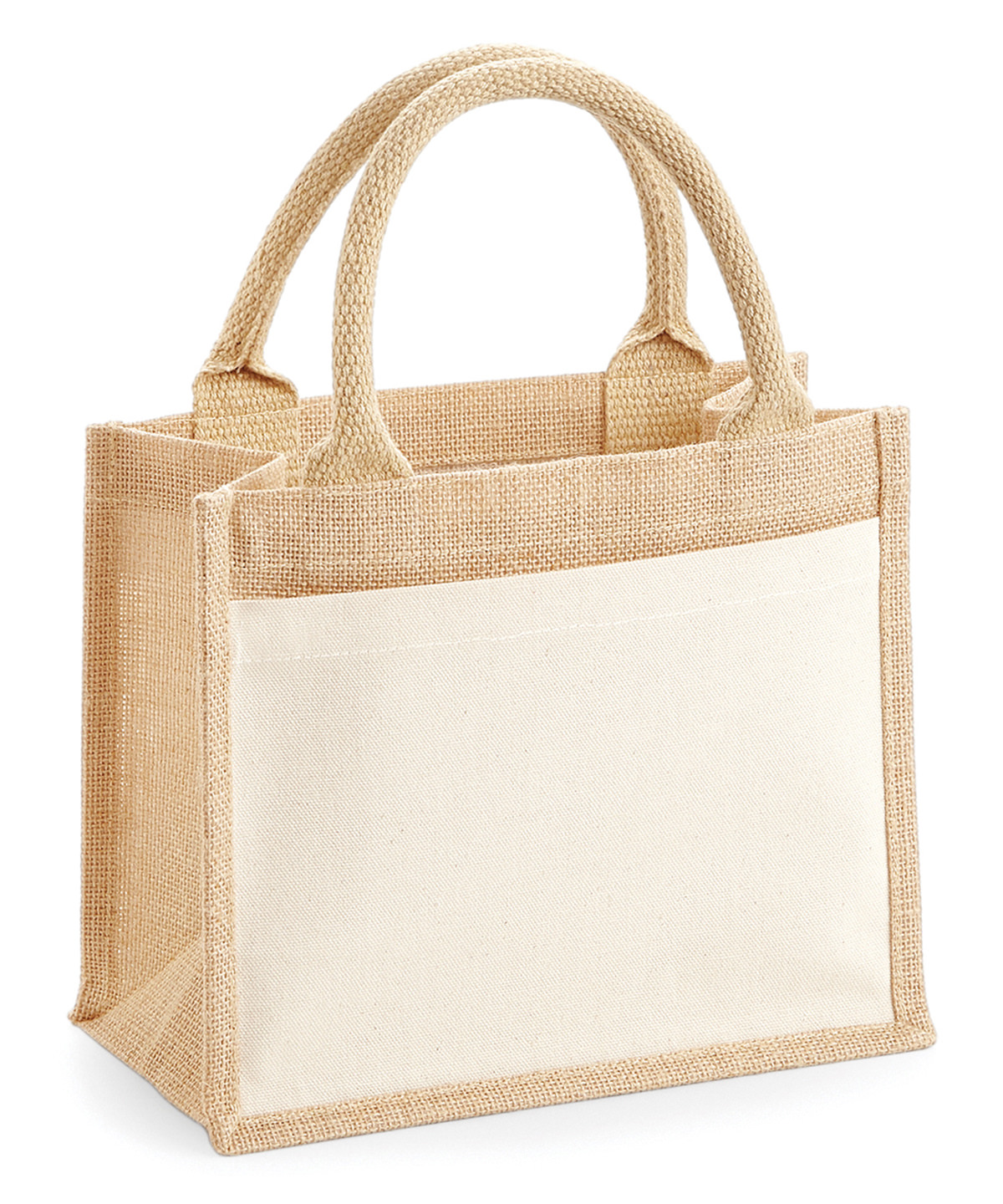 WM425_LS00_2025.jpg Cotton pocket jute gift bag - Image 1