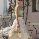 Cotton pocket natural starched jute midi tote