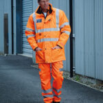 Hi-vis polycotton cargo trousers with kneepad pockets (HV018T/3M)