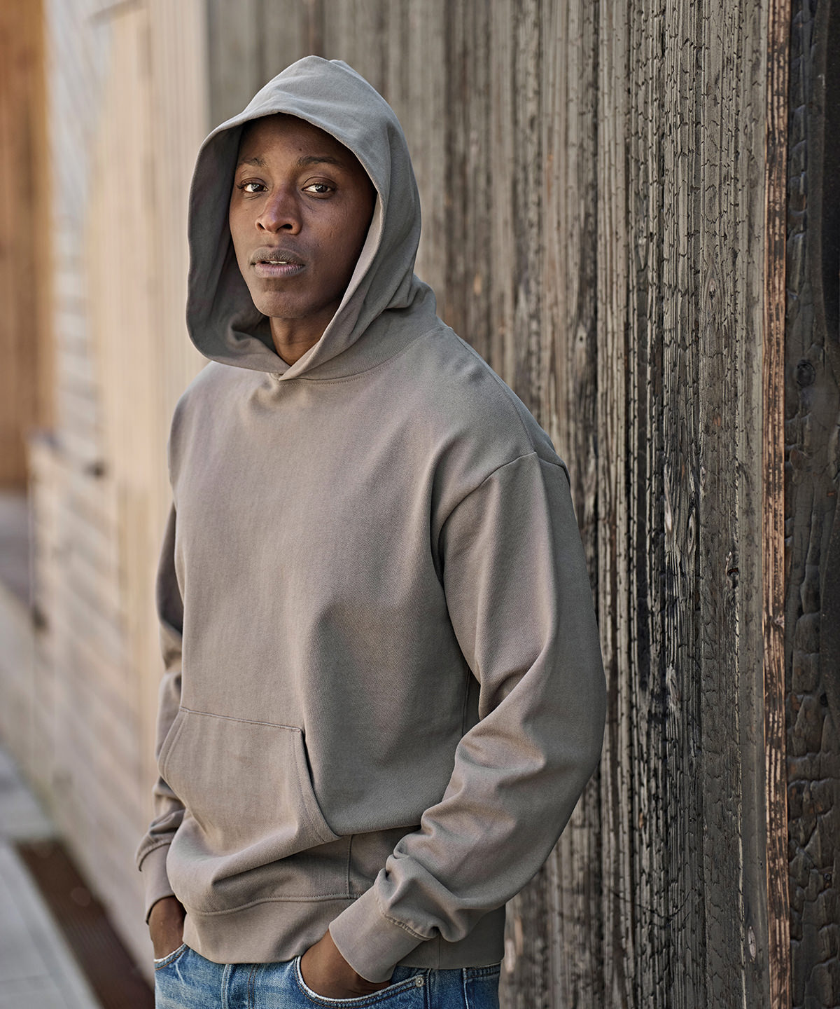 TJ015_LS00_2026 UNLABELED heavy loose-fit hooded sweatshirt (5162) - Image 1