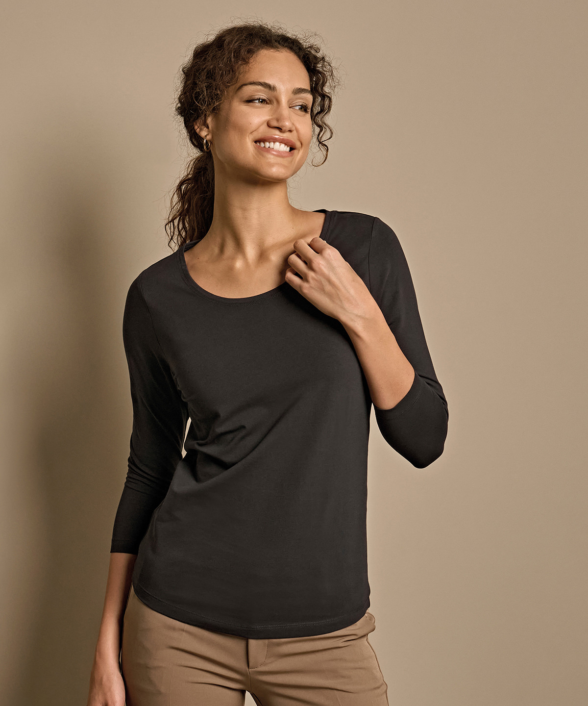 TJ025_LS00_2026 Women’s stretch 3/4-sleeve tee (460) - Image 1