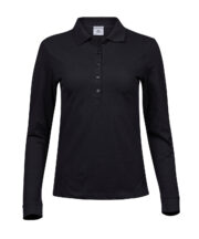 Women’s luxury stretch long sleeve polo (146) - Image 3