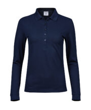 Women’s luxury stretch long sleeve polo (146) - Image 4