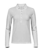 Women’s luxury stretch long sleeve polo (146) - Image 2