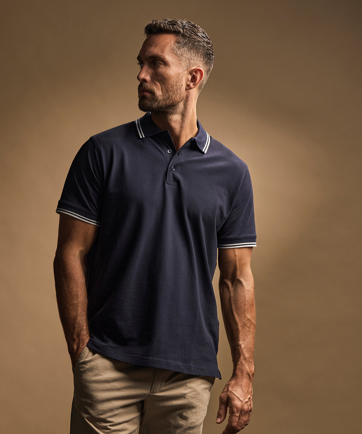 TJ032_LS00_2026 Luxury stripe stretch polo (1407) - Image 1