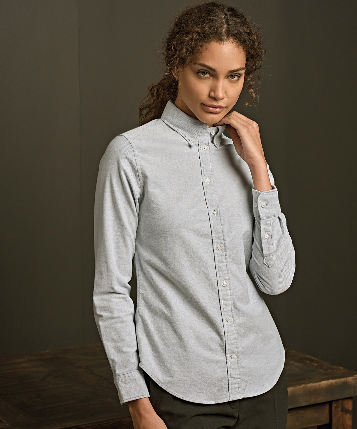 TJ036_LS00_2026 Women’s perfect Oxford shirt (4001) - Image 1
