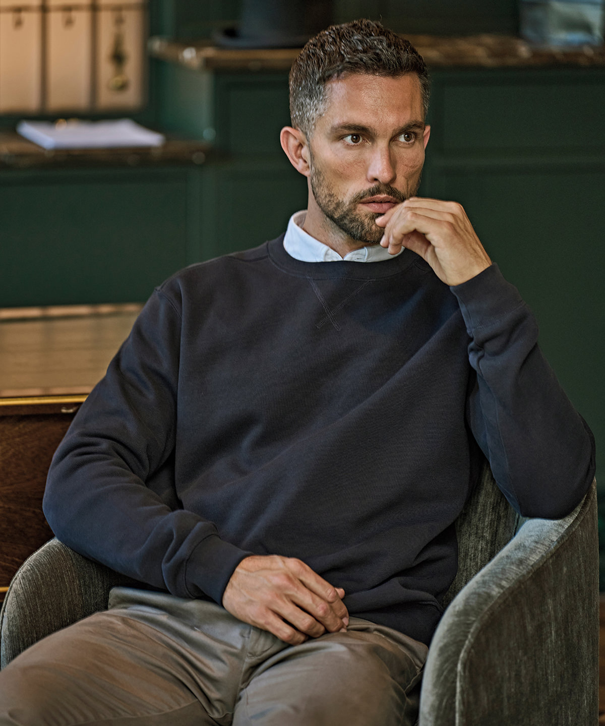TJ057_LS00_2026 Ribbed interlock crew neck (5504) - Image 1