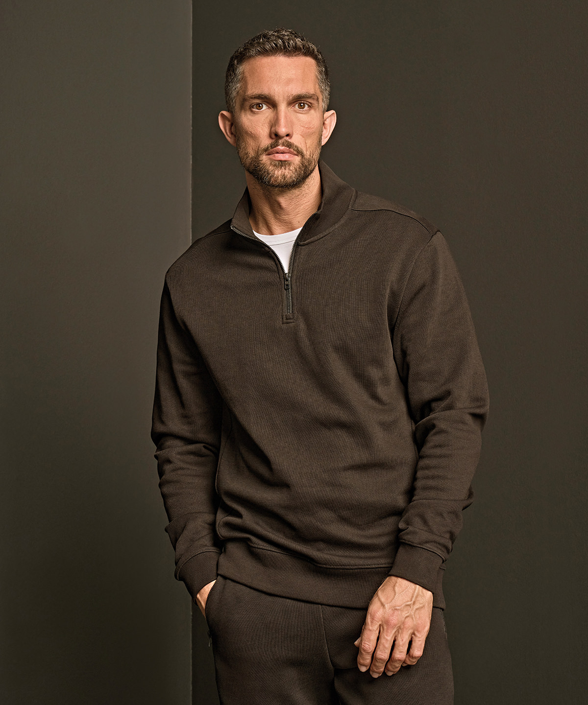 TJ058_LS00_2026 Ribbed interlock half-zip (5506) - Image 1