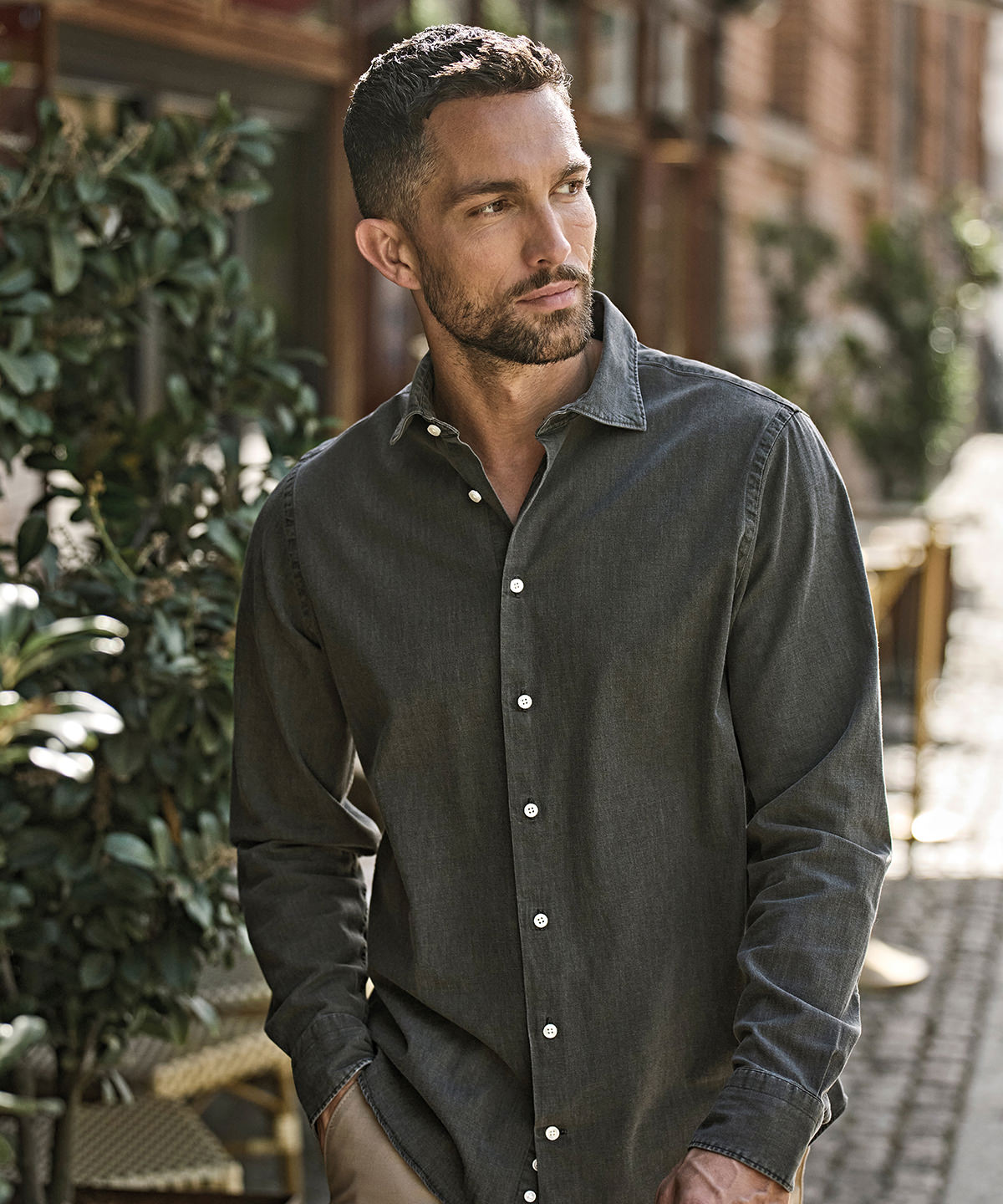TJ129_LS00_2026 Denim shirt (4004) - Image 1